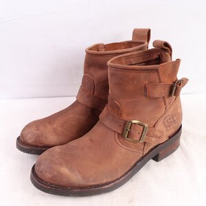 スペイン製 センドラ 表記 44 US 10 / 実寸 ～28.0cm 位 sendra ショートエンジニア ブーツ スチール無 茶 ブーツ メンズ 古着 中古 eb1520