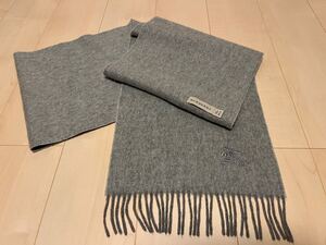 BURBERRY　バーバリー　マフラー　カシミア100％　グレー　美品　送料無料!!