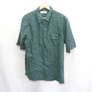 ◇ ⊂ green label relaxing UNITED ARROWS コットン100％ 半袖 シャツ サイズL グリーン メンズ E