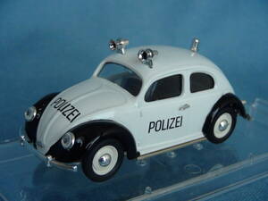 【希少】ポルトガル・ビテス1/43限定品1949年型VW旧型ビートルPOLIZEIスイス?オーストリア?ポリスカー白/黒ツートン・美品/箱付