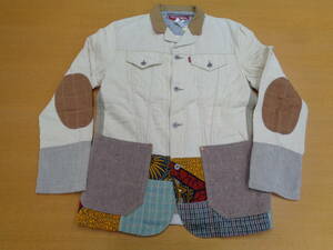  希少 JUNYA WATANABE COMME des GARCONS MAN × LEVI’S 3rd型にパッチワークを配した麻素材のカバーオールジャケット SIZE L 生成り