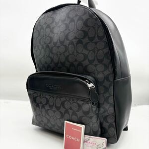 【現行/A4収納可】COACH コーチ メンズ リュック バックパック デイパック グラハム シグネチャー ビジネス レザー 大容量 ブラック 肩掛け