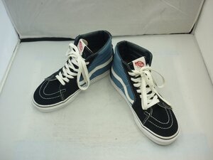 【VANS】バンズ　オフザウォール　レディススニーカー　ブラック×セルリアンブルー　スウェード×キャンバス　23.5cm　SY02-DQ6