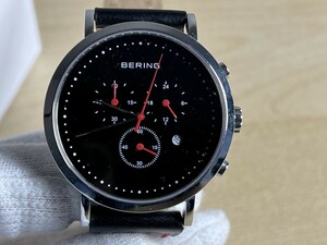 60115▽腕時計 BERING ベーリング クロノ 10540-402 クオーツ メンズ腕時計 稼働品