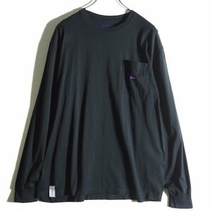 M9347f16　■DESCENDANT ディセンダント■　CACHALOT POCKET LS クジラ刺繍 ポケット付き コットン ロングTシャツ ブラック 2 / 黒 春～秋