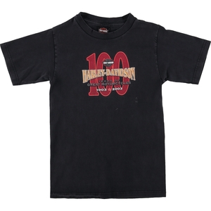 古着 00年代 ハーレーダビッドソン Harley-Davidson モーターサイクル バイクTシャツ USA製 レディースS相当 /eaa432949 【Elulu/エルル】