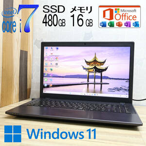 ★美品 最上級4世代4コアi7！SSD480GB メモリ16GB★LN8I-15NB7010 Core i7-4800MQ グラボ Win11 MS Office2019 Home&Business★P80482