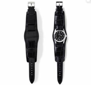 【黒】NEIGHBORHOOD ネイバーフッド 新品箱付き 21AW BAND / EL-WATCH BAND クロコダイル ウォッチ バンド 時計 ベルト rolex用 bund