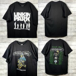 2枚 バンドTシャツ ロックT リンキン・パーク グリーンデイ メンズ L