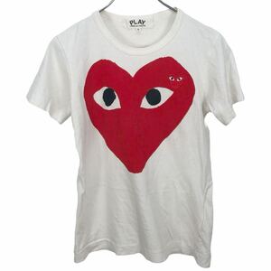 PLAY COMME DES GARCONS コムデギャルソン　レディース　ホワイト　プリント　ワンポイント　半袖　Tシャツ トップス　S表記