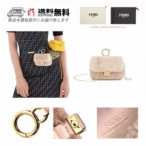 K766-PB.. FENDI フェンディ ポーチ BAG NANO BAGUETTE バゲット ショルダー イタリア製 7AR844AEHYF11RW ★ ピンクベージュ