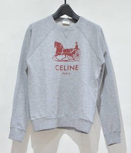 CELINE セリーヌ 馬車 ロゴ カシミヤ 混 クルーネック スウェット S Y-297804