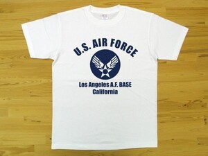 U.S. AIR FORCE 白 5.6oz 半袖Tシャツ 紺 M ミリタリー エアフォース アメリカ空軍