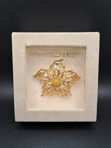 【美品 1円スタート】Christian Dior ディオール ブローチ ゴールドカラー ヴィンテージ 箱付き
