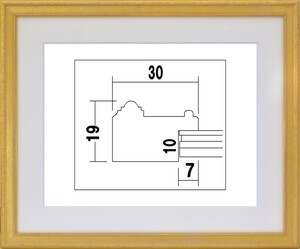 水彩用額縁 UVカットアクリル付 8226 F6号 ゴールド 金