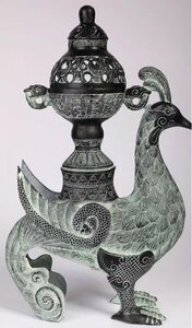 香炉　鳳　置物　鑑賞　新品未使用　工芸品　合金製　美術品　Lサイズ　zh238