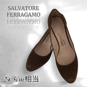 FERRAGAMO フェラガモ　パンプス　靴　ハイヒール　茶色　24.5cm相当　　3558 00166