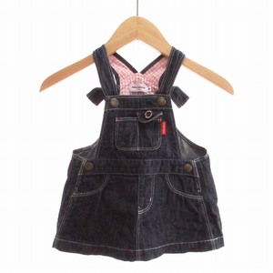 ミキハウス mikihouse ベビー服 ジャンパースカート デニム ひざ丈 70cm 紺 ネイビー 10-1815-785-84 キッズ