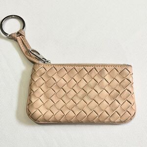 BOTTEGAVENETA ボッテガヴェネタ コインケース 小銭入れ イントレチャート 財布 レザー キーリング キーケース フラミンゴ ピンク メッシュ