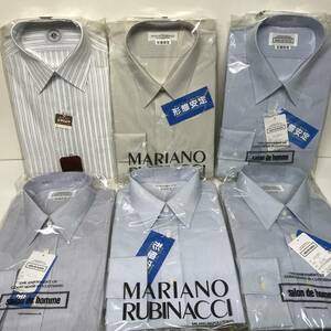 【新品】6枚 メンズ 長袖Yシャツ えり回り40-82 SALON de HOMME/MARIANO RUBINACCI/QUEENARROW ドレスシャツ 長期保管品