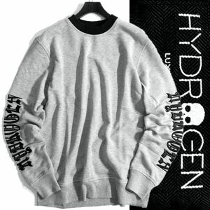 HYDROGEN ハイドロゲン 定価3.6万 HERALDIC OVER ロゴ刺繍 長袖 トレーナー プルオーバー スウェットシャツ 220618 015 M ▲062▼bus7512d