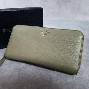 【美品】PRADA　プラダ　男女兼用　21年 正規品　本革　ヴィッテロダイノレザー　ラウンドファスナー長財布　ジップアラウンド　ウォレット