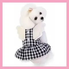 (ブラックXL 4-5kg) ペット服 犬服 猫服 チェック柄 ワンピース