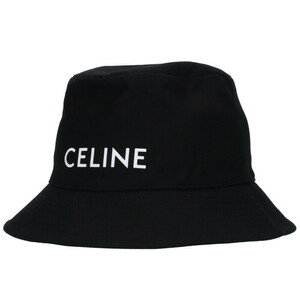 セリーヌバイエディスリマン CELINE by Hedi Slimane 2AU5B968P サイズ:M ロゴギャバジンコットン帽子 中古 SB01