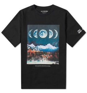 【And Wander】×POSTWOOK GOING T-SHIRT サイズ4 　送料込み/ブラック/アンドワンダー/アート/アウトドア/完売/コラボ