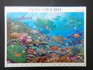 アメリカ 切手 パシフィックコーラルリーフ Nature of America 37c 合計3ドル70セント PACIFIC CORAL REEF 魚 シール 外国 