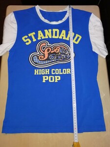 Tシャツ STANDRD HIGH COLOR POP ブルー サイズ表記タグ無し 半袖Tシャツ