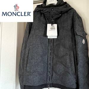 新品未使用◇メンズ◇MONCLER◇イタリア製 ウール100% ジャケット モンクレール MORANDIERES サイズ3 グレー フード取外可　