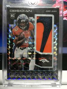 NFL JERRY JEUDY 1 of 1 2020 PANINI OBSIDIAN FOOTBALL ERUPTION Blue Finite NIKE Swoosh LOGO Rookie Card Broncos 1枚限定 MEMORABILIA