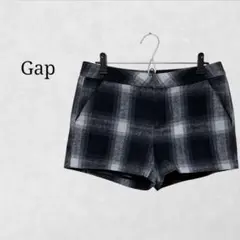 Gap ギャップ(W66)レディース　ウールショートパンツ　羊毛　チェック　白黒