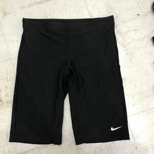 WK160 NIKEナイキ　スイムウェア トレーニング　サポーター　水着　競泳　ストライプ　黒　ブラック　メンズM クリーニング済み