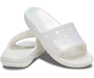 24cm Classic Crocs Iridescent Slide クラシック クロックス イリディセント スライド ホワイト white M6W8 新品