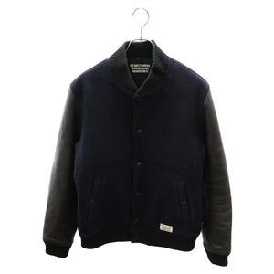 WACKO MARIA ワコマリア Cashmere Varsity Jacket カシミア混 バーシティージャケット スタジャン ブラック/ネイビー