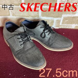 【売り切り!送料無料!】A-244 SKECHERS! デニムシューズ!27.5cm!グレー!カジュアルシューズ!通勤!おしゃれ!中古!