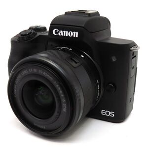 105s Canon キヤノン EOS Kiss M ブラック レンズキット ミラーレス一眼カメラ ※中古