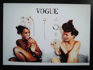 A4 額付き ポスター Naomi Campbell ナオミキャンベル Kate Moss ケイトモス Vogue モデル Bathtub