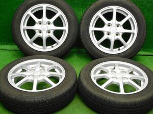 中古 ホイールタイヤ 4本 155/65R14 2023年製 8分山 ダイハツ ミライース 純正 ラジアル タイヤ グッドイヤー アイスナビ EC300