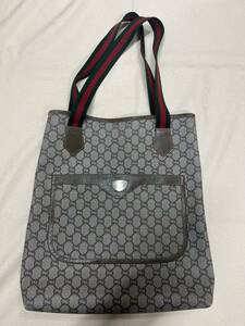 GUCCI PLUS◆トートバッグ GGプラス グッチプラス グッチ オールドグッチ シェリーライン ショルダー ヴィンテージ 鞄◆管No2636