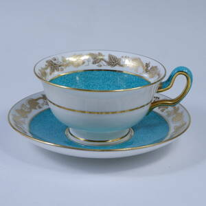 ウェッジウッド ホワイトホール パウダーターコイズ ティーカップ&ソーサー(ピオニー) Whitehall Powder Turquoise Wedgwood 緑壺