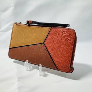 【美品】 LOEWE ロエベ パズル コインカードホルダー L字ファスナー 小銭入れ カードケース コインケース カーフレザー