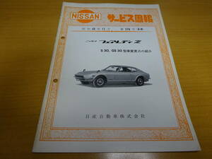 ★当時物 日産 NISSAN フェアレディZ S30 GS30型車変更点の紹介 サービス周報 第276号 Z-8 昭和49年11月 S20 Z432 240Z 