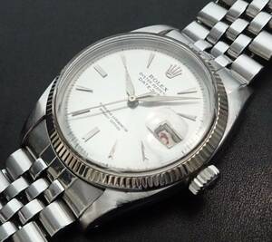 希少モデル ROLEX ロレックス オイスターパーペチュアル デイトジャスト 6605 赤黒デイト 自動巻 メンズサイズ Cal.1066 WGベゼル 本物