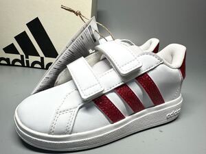 【即決】 ★箱付新品★ adidas アディダス 15cm ピンク ラメ 子供 キッズ スニーカー 靴 オシャレ 白