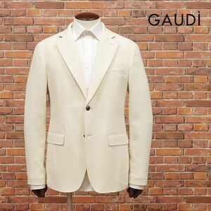 24AW/GAUDI/50サイズ/ジャケット しっとりストレッチ 無地 ベーシック 定番 万能 ノーパッド きれいめ アンコン 新品/アイボリー/ja389/