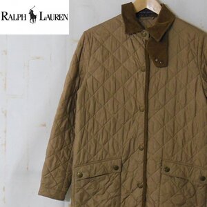 ラルフローレンRALPH LAUREN■プリマロフト使用 キルティングコート ロゴ刻印スナップボタン /インパクト21■9■ベージュ系 ※NK4o11286