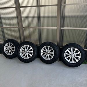 美品 中古 スタッドレス　ホイールセット 13インチ 5J +35 4穴 PCD100 155/80R13 トヨタ ダイハツ スズキ 軽 コンパクトカー 2018年42週